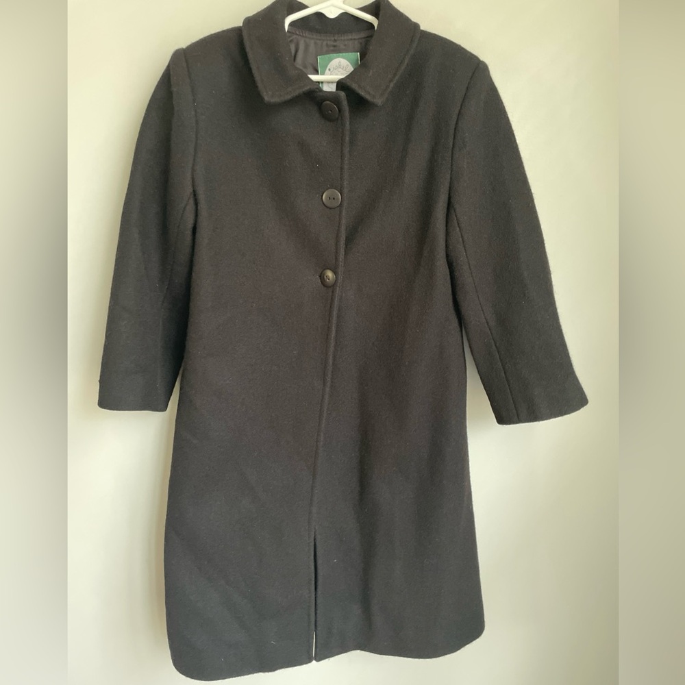 Isabel Garreton Wool Blend Girl’s Black Coat Size 7
